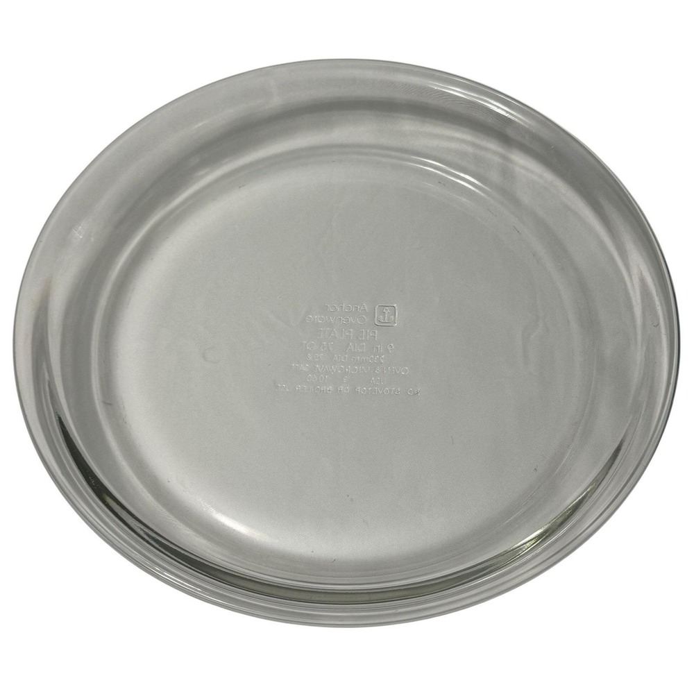 Anchor Hocking Ovenware 9" Glass Pie Plate 0.75 Qt Clear Baking Dish USA 1060